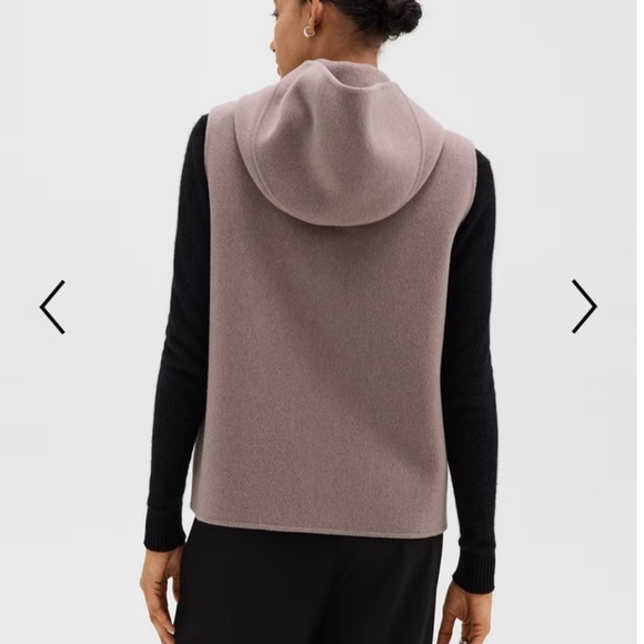 Theory Hooded Zip Vest, Wool with Cashmere, Size Small - NWT - Picture 4 of 16